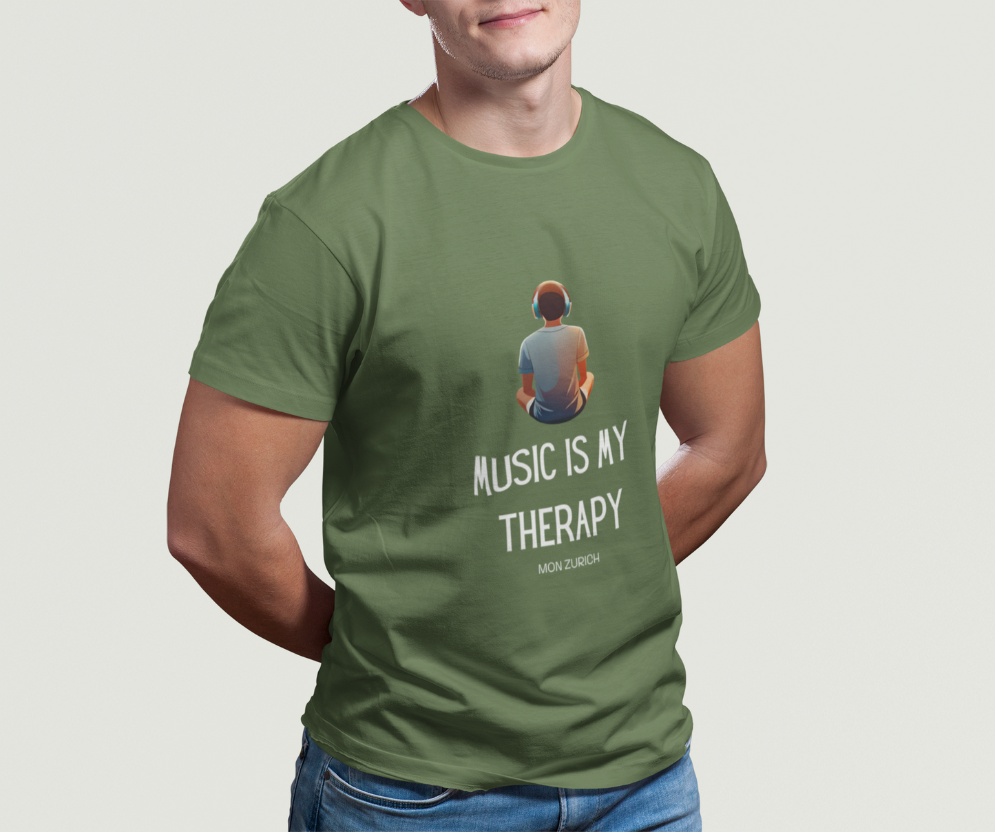 Music Is My Therapy T-Shirt In Dark - Mon Zurich Originals