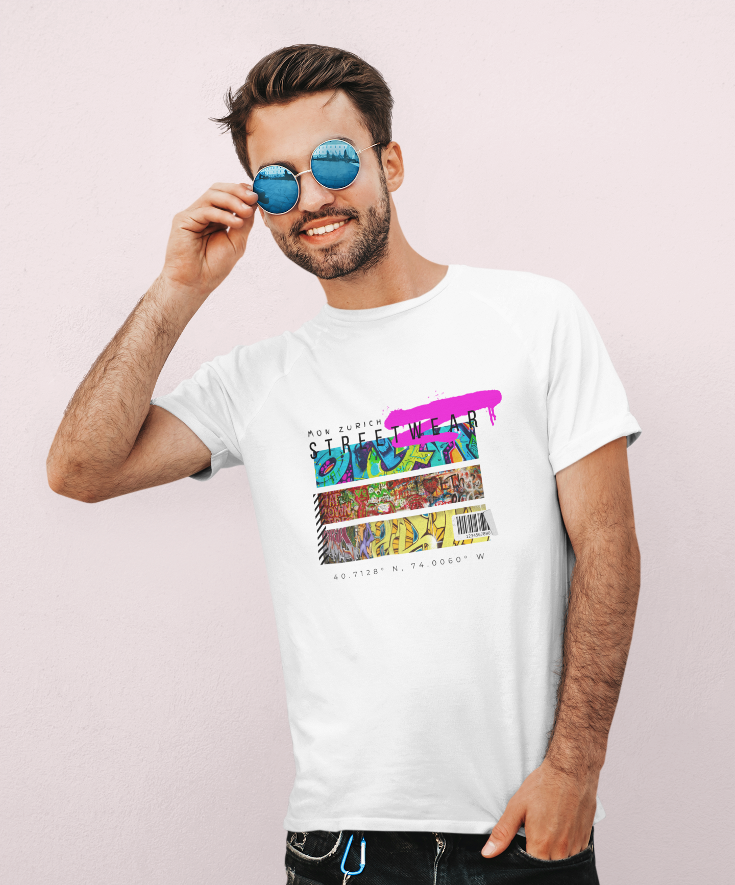 Streetwear T-Shirt In Light - Mon Zurich Originals