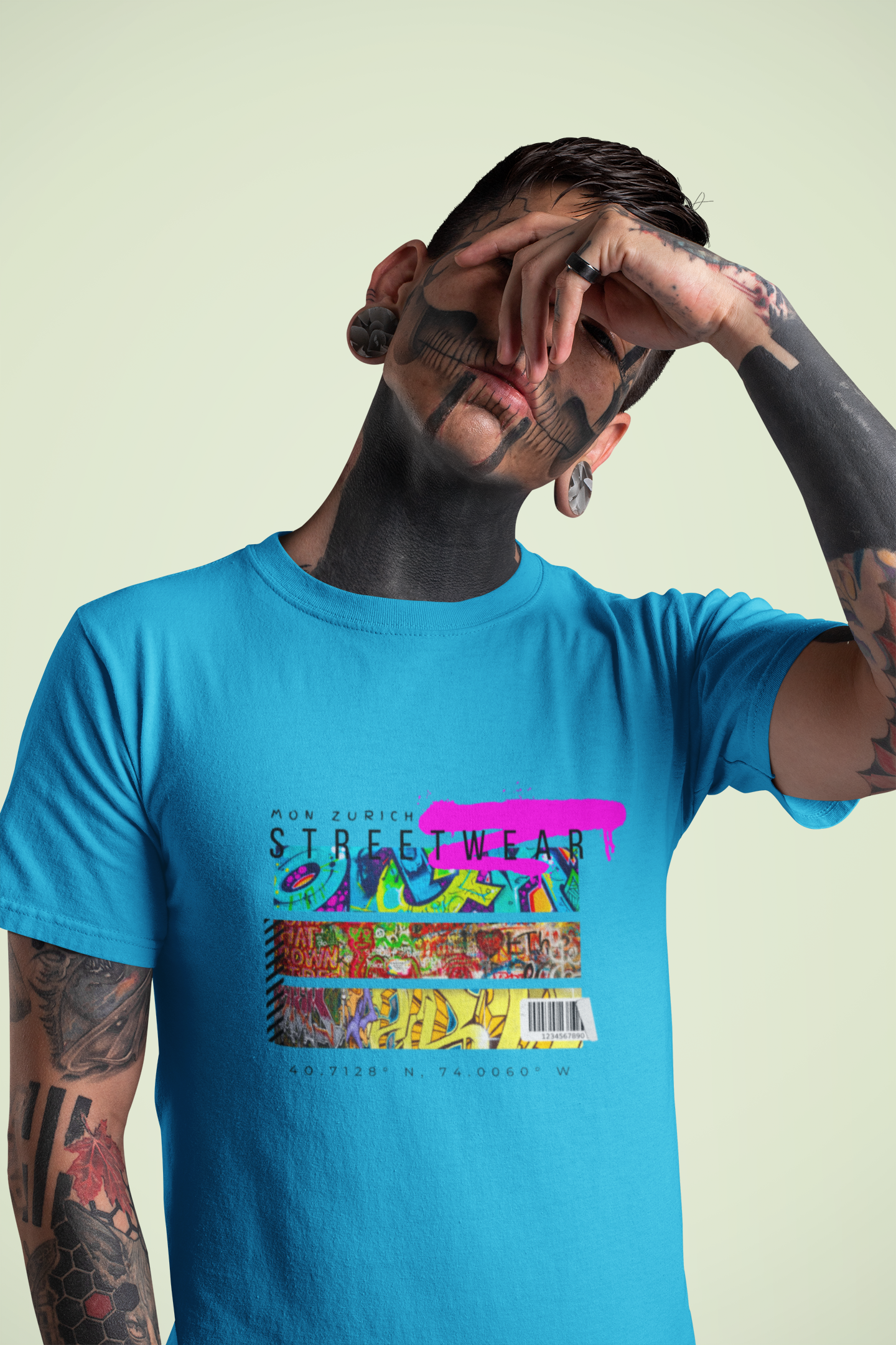 Streetwear T-Shirt In Light - Mon Zurich Originals