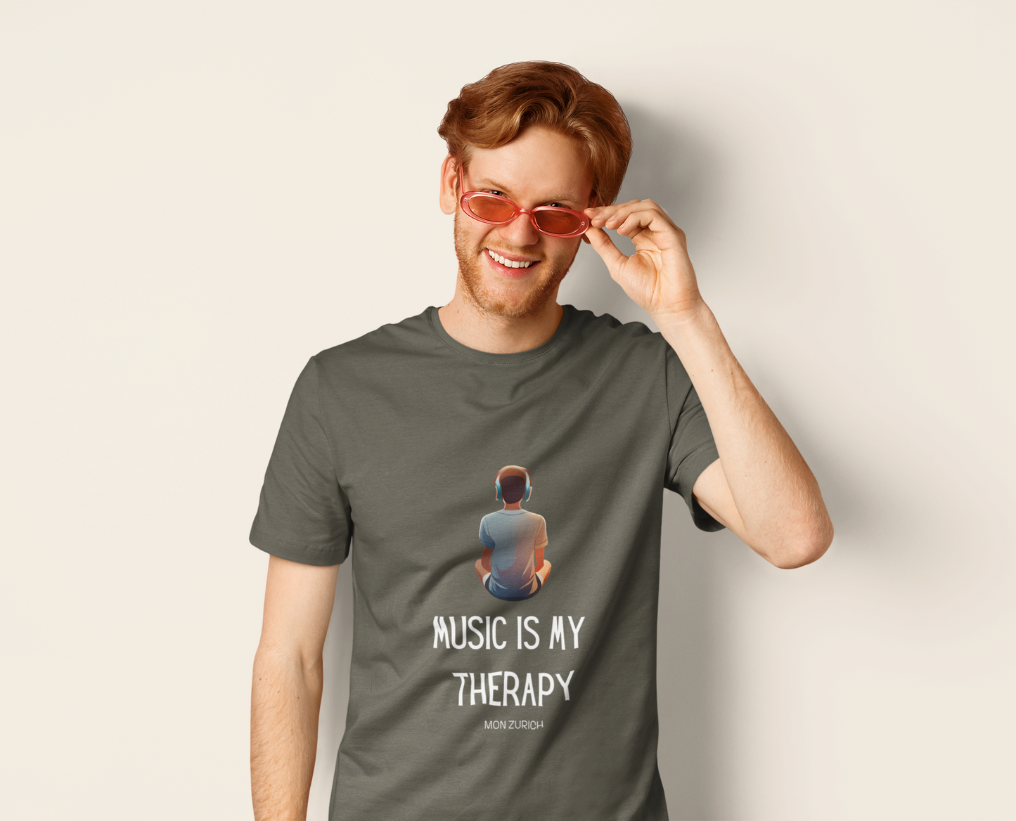Music Is My Therapy T-Shirt In Dark - Mon Zurich Originals