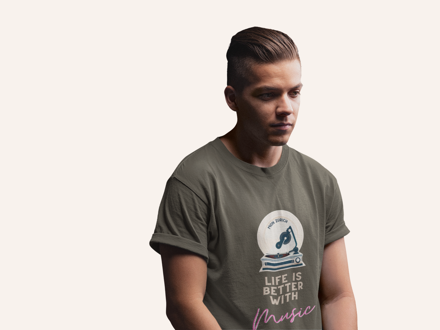 Life Is Better With Music T-Shirt In Dark - Mon Zurich Originals