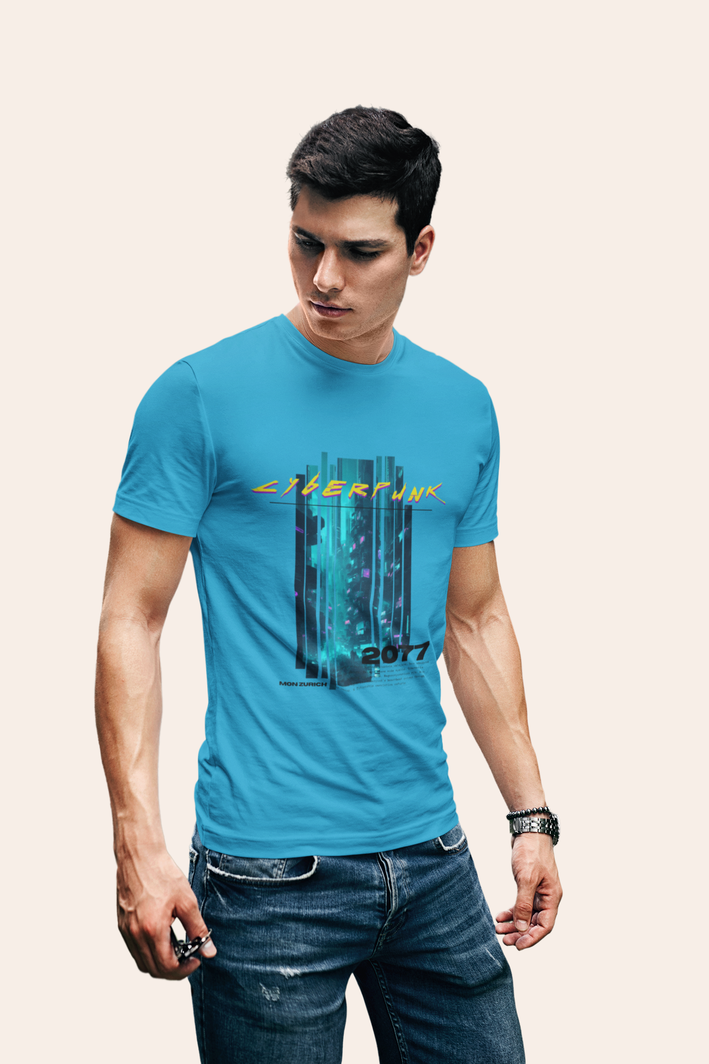 Cyberpunk T-Shirt In Light - Mon Zurich Originals