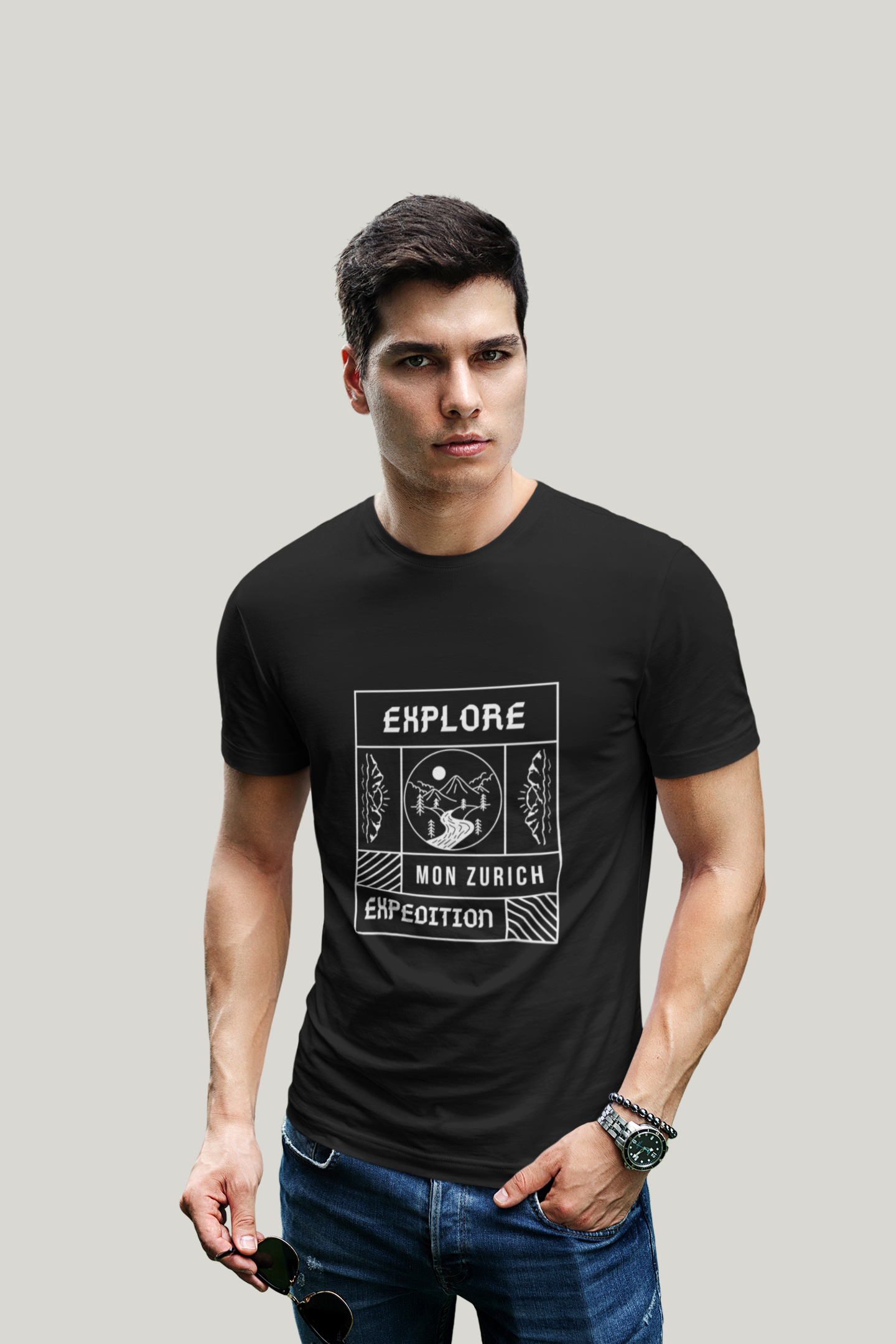 Explore  T-Shirt In Dark - Mon Zurich Originals