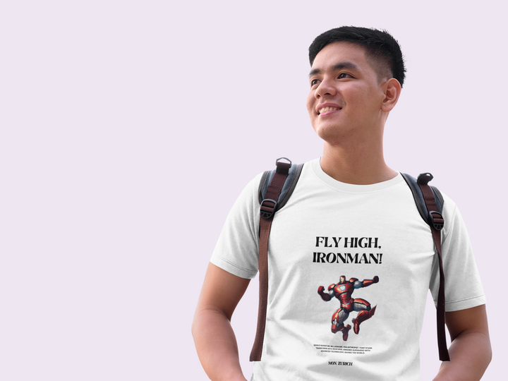 FLY HIGH IRON MAN T-shirt in Light - Mon Zurich Originals