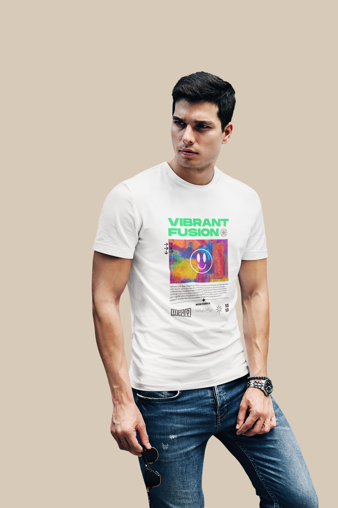 Vibrant Fusion T-Shirt In Light - Mon Zurich Originals