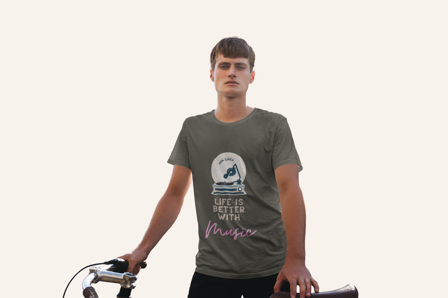 Life Is Better With Music T-Shirt In Dark - Mon Zurich Originals