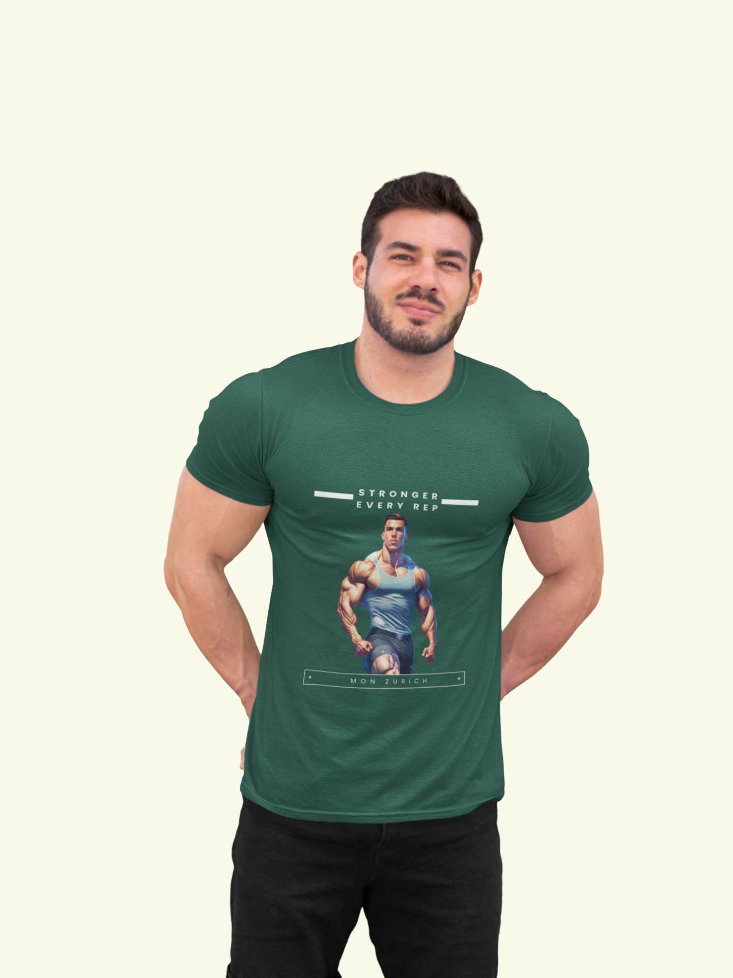 STRONGER EVERY REP  T-shirt in Dark - Mon Zurich Originals